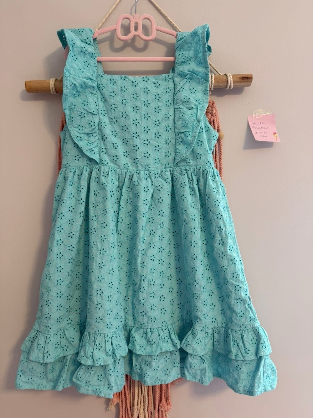 Posh Peanut Aqua Eyelet Ruffle Sundress